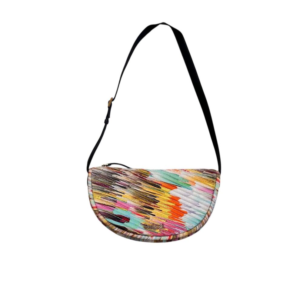 Desigual Quilted Enfocada
Half Moon Bag Crossbody Shoulder Watercolor Print